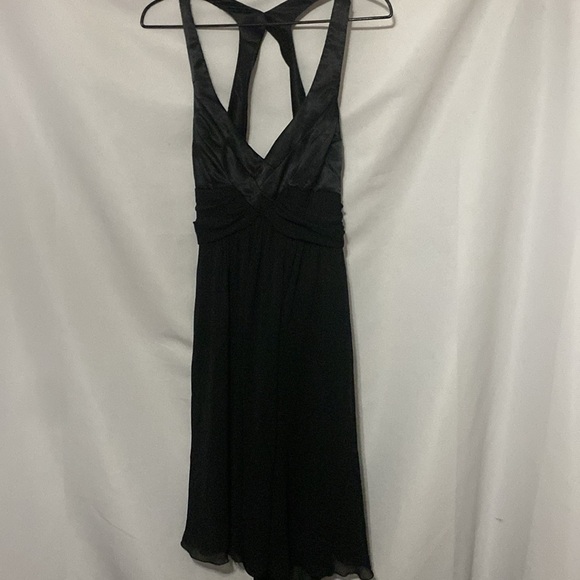 FREDRICKS OF HOLLYWOOD WO SIZE 12 BLACK FLOWY HALTER STULE DRESS SEMI BACKLESS - Picture 6 of 14